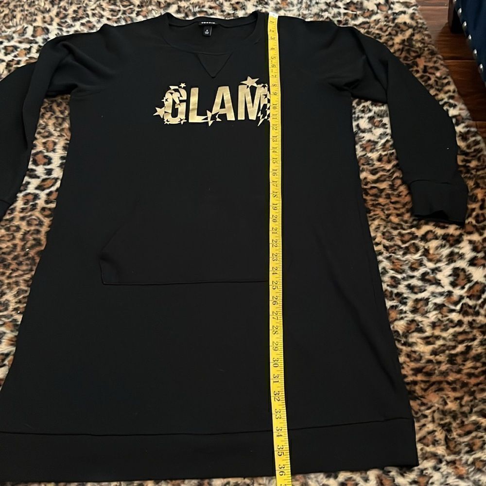 Torrid Black Glam Graphic Fleece Lined Sweater Casual Pullover Comfy Dress - Picture 10 of 13